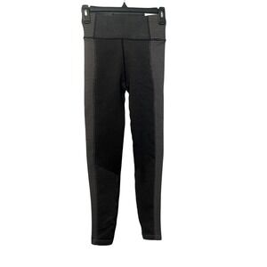 OFFLINE by Aerie Womens‎ High Rise 7/8 Leggings Black White Striped XS Ribbed